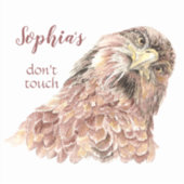 Persoonlijke naam Fun Waterverf Hawk Sticker (Voorkant)