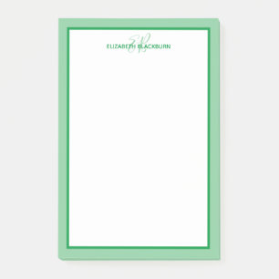 Persoonlijke naam Geborduurde initialen groen Post-it® Notes