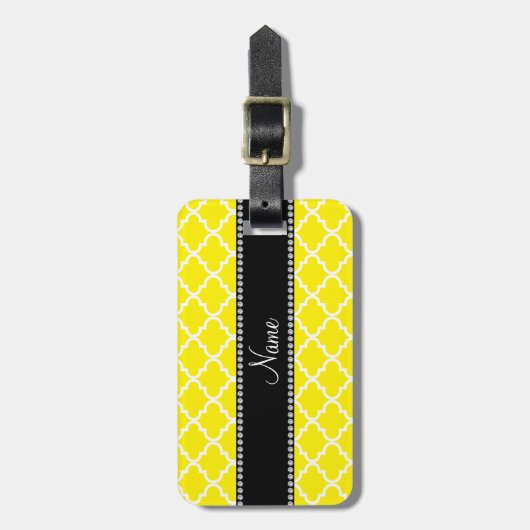 Persoonlijke naam Geel marokkaans Bagagelabel (Voorkant verticaal)