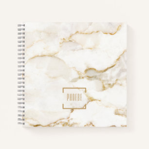 Persoonlijke naam Gold Effect Marble Guestbook Notitieboek