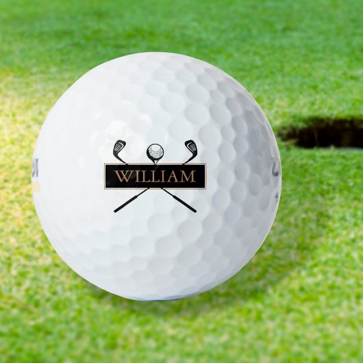 Persoonlijke naam Gold en Black Golfballen