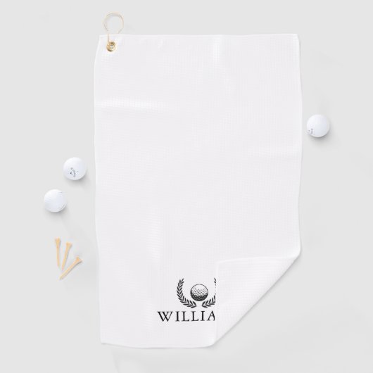 Persoonlijke naam golfbal en krans golfhanddoek (Insitu)