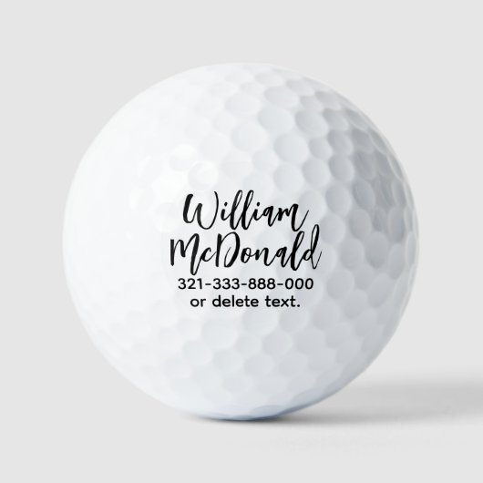 Persoonlijke naam golfballen sjabloon SCRIPT 26 (Voorkant)