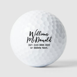 Persoonlijke naam golfballen sjabloon SCRIPT 35