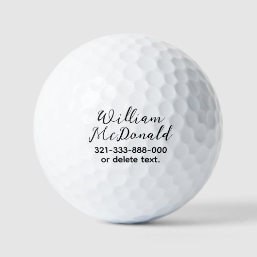 Persoonlijke naam golfballen sjabloon SCRIPT 43 (Voorkant)