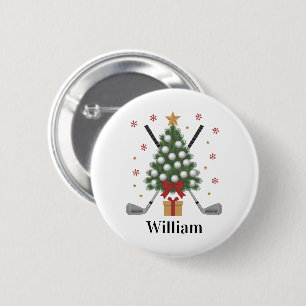 Persoonlijke naam golfboom apparatuur Kerstmis Ronde Button 5,7 Cm