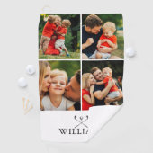 Persoonlijke naam golfclubs fotocollage golfhanddoek (Insitu)