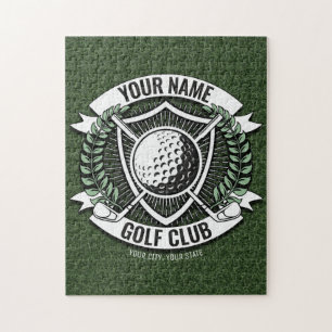 Persoonlijke NAAM Golfer Golfclub Gras Clubhuis Legpuzzel