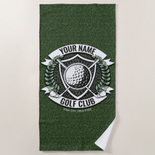 Persoonlijke NAAM Golfer Golfclub Gras Clubhuis Strandlaken