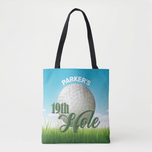 Persoonlijke NAAM Golfer Pro Ball 19th Hole Draagtas (Voorkant)