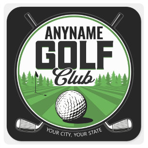 Persoonlijke NAAM Golfing Pro Golf Club Player Vierkante Sticker