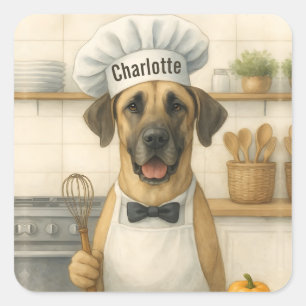 Persoonlijke naam grappige geweldige Deense hond c Vierkante Sticker