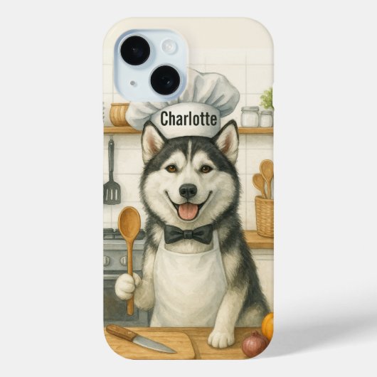 Persoonlijke naam grappige Siberische Husky hond c Case-Mate iPhone Case (Achterkant)