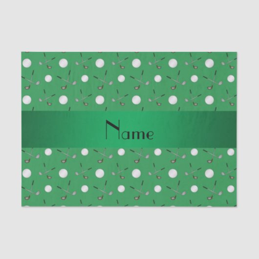 Persoonlijke naam groene golfballen tissuepapier (Voorkant)