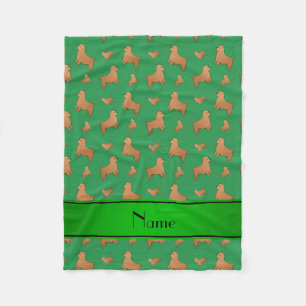 Persoonlijke naam groene Norwich Terrier dogs Fleece Deken