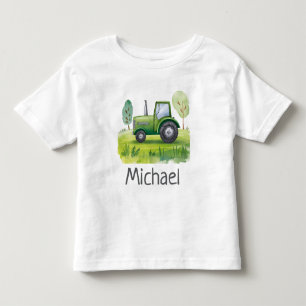 Persoonlijke naam groene tractor boerderij waterve kinder shirts