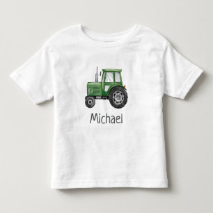 Persoonlijke naam groene tractor boerderij waterve kinder shirts