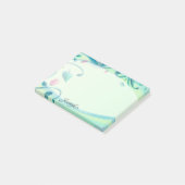 Persoonlijke naam groene vaste stof post-it® notes (Schuin)