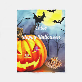 Persoonlijke naam Halloween Fleece Deken