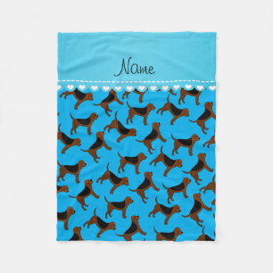 Persoonlijke naam hemelsblauwe bloedhonden fleece deken