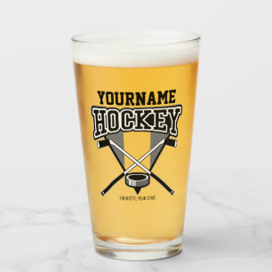 Persoonlijke NAAM Hockey Speler Stick Puck Team Glas