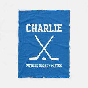 Persoonlijke naam hockeyspeler fleece deken