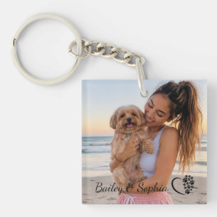 Persoonlijke naam hond moeder foto sleutelhanger