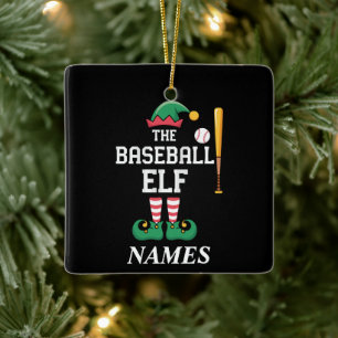 Persoonlijke Naam Honkbal Elf Familie Matching Keramisch Ornament