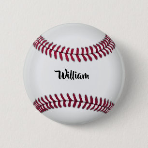 Persoonlijke naam honkbal ronde button 5,7 cm