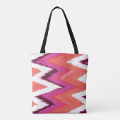 Persoonlijke naam Ikat Chevron Pattern Bridesmaid Draagtas (Achterkant)