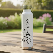 Persoonlijke naam in script waterfles