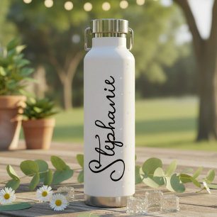Persoonlijke naam in script waterfles