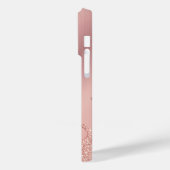 Persoonlijke naam iPhone Case Roos Blush Glitter (Achterkant / Links)