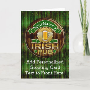 Persoonlijke naam Irish Pub Sign St. Patrick's Day Kaart