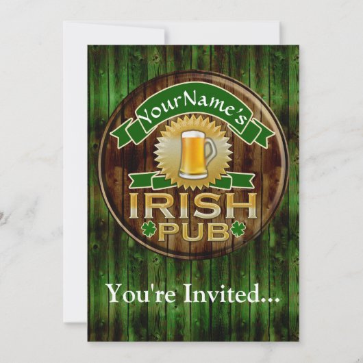 Persoonlijke naam Irish Pub Sign St. Patrick's Day Kaart (Voorkant)