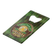 Persoonlijke naam Irish Pub Sign St. Patrick's Day Kredietkaart Flessenopener (Voorkant Gekanteld)