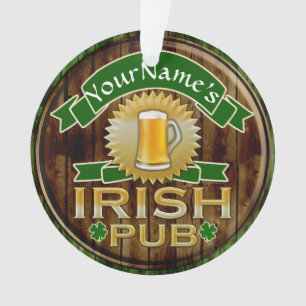 Persoonlijke naam Irish Pub Sign St. Patrick's Day Ornament