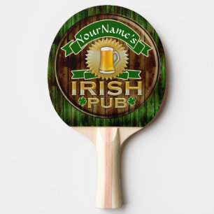 Persoonlijke naam Irish Pub Sign St. Patrick's Day Tafeltennisbatje