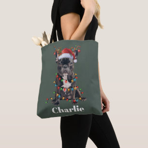 Persoonlijke naam kerst Franse Bulldog Hond  Draagtas