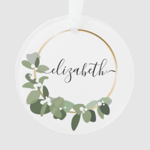 Persoonlijke naam kerstbruiloft Moderne kreet Ornament