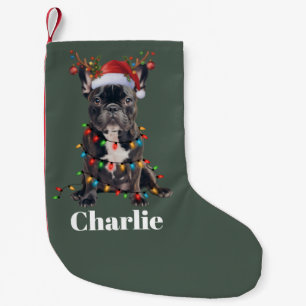 Persoonlijke Naam Kerstmis Franse Bulldog Hond Kleine Kerstsok