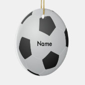 Persoonlijke naam kerstversiering voor voetbal keramisch ornament (Rechts)