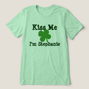 Persoonlijke naam Kiss me St. Patrick's Day Dames Tri-Blend Shirt
