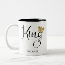 Persoonlijke naam koning met Gold Glitter Crown