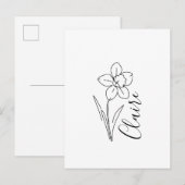 Persoonlijke naam Maart narcis Geboortebloem Uitnodiging Briefkaart (Voorkant / Achterkant)