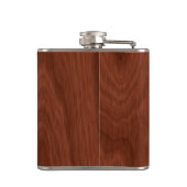 Persoonlijke naam | Mahogany Woodgrain Pattern Heupfles (Achterkant)