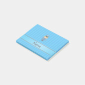 Persoonlijke naam mailman blauwe strepen post-it® notes (Schuin)