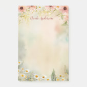Persoonlijke naam met Daisy Flower Waterverf Post-it® Notes (Voorkant)