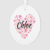 Persoonlijke naam met hart ornament (voorkant)