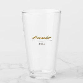Persoonlijke naam met jaar of datum glas